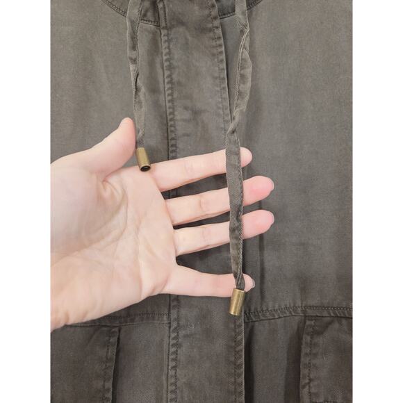 Urban Outfitters Pepita Olive Green Utility Oversized Roll Tab Zip Jacket Medium - Picture 4 of 15
